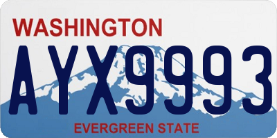 WA license plate AYX9993