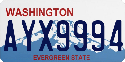 WA license plate AYX9994