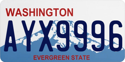 WA license plate AYX9996