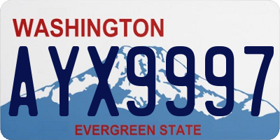 WA license plate AYX9997