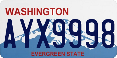 WA license plate AYX9998