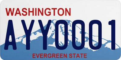 WA license plate AYY0001