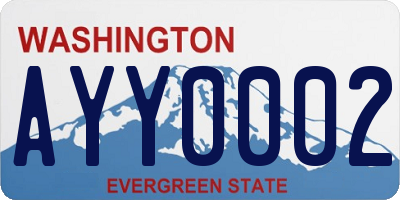 WA license plate AYY0002