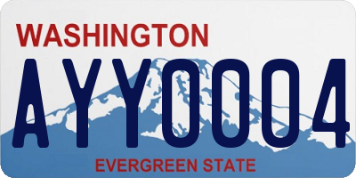 WA license plate AYY0004