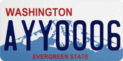 WA license plate AYY0006