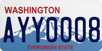 WA license plate AYY0008