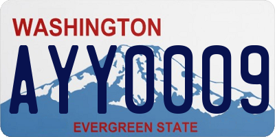 WA license plate AYY0009