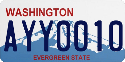 WA license plate AYY0010