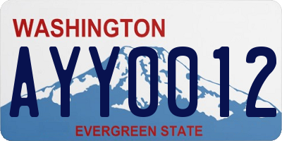 WA license plate AYY0012