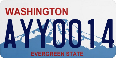 WA license plate AYY0014