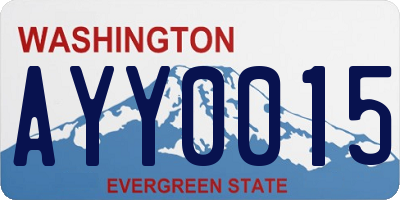 WA license plate AYY0015