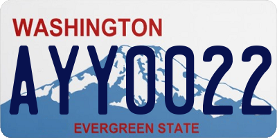 WA license plate AYY0022