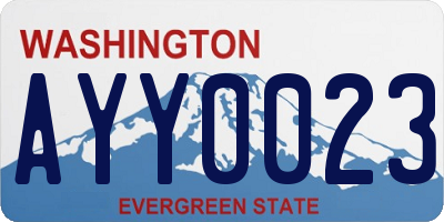 WA license plate AYY0023