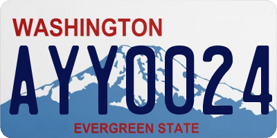 WA license plate AYY0024