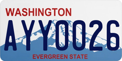 WA license plate AYY0026