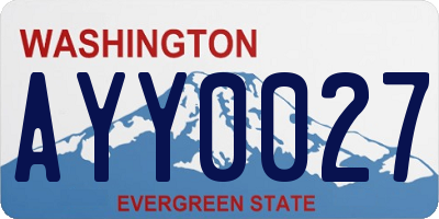 WA license plate AYY0027