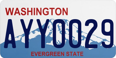 WA license plate AYY0029