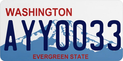 WA license plate AYY0033