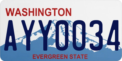 WA license plate AYY0034