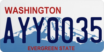 WA license plate AYY0035