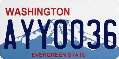 WA license plate AYY0036