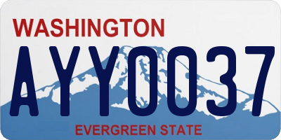 WA license plate AYY0037