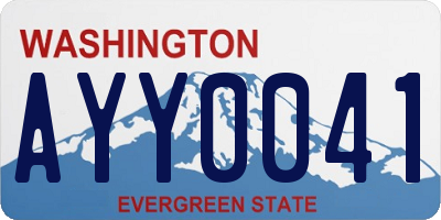 WA license plate AYY0041