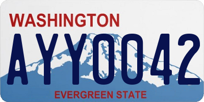 WA license plate AYY0042