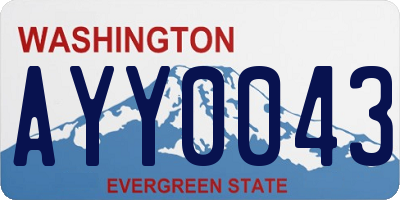 WA license plate AYY0043