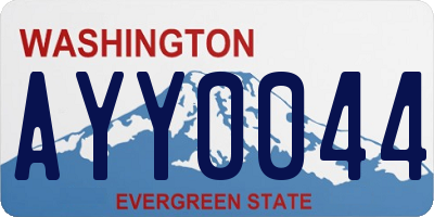 WA license plate AYY0044