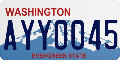 WA license plate AYY0045