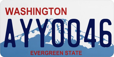 WA license plate AYY0046