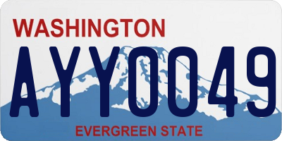 WA license plate AYY0049