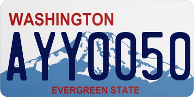 WA license plate AYY0050