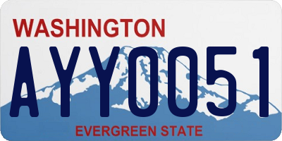 WA license plate AYY0051