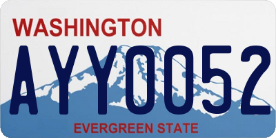 WA license plate AYY0052