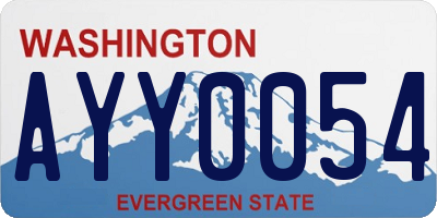 WA license plate AYY0054