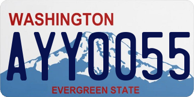 WA license plate AYY0055