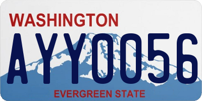 WA license plate AYY0056