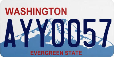 WA license plate AYY0057