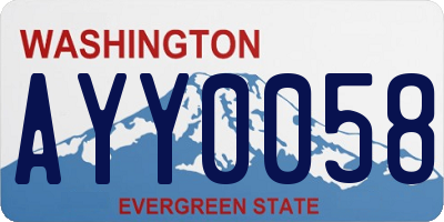 WA license plate AYY0058