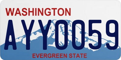 WA license plate AYY0059