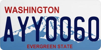 WA license plate AYY0060