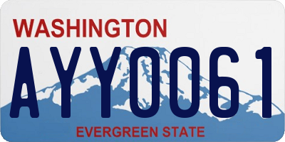 WA license plate AYY0061