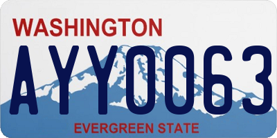 WA license plate AYY0063