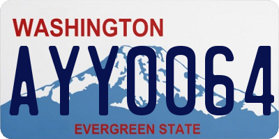 WA license plate AYY0064