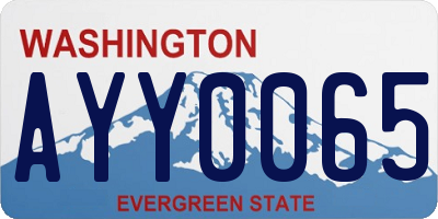 WA license plate AYY0065