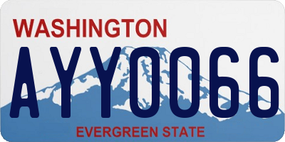 WA license plate AYY0066