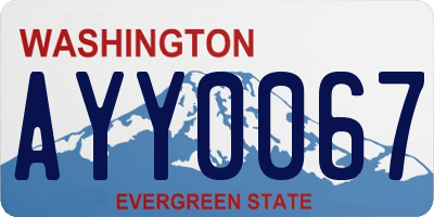 WA license plate AYY0067