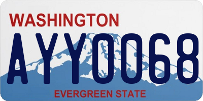 WA license plate AYY0068